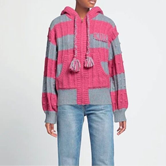 LoveShackFancy Pink and Gray Cardigan Sweater - Picture 9 of 14